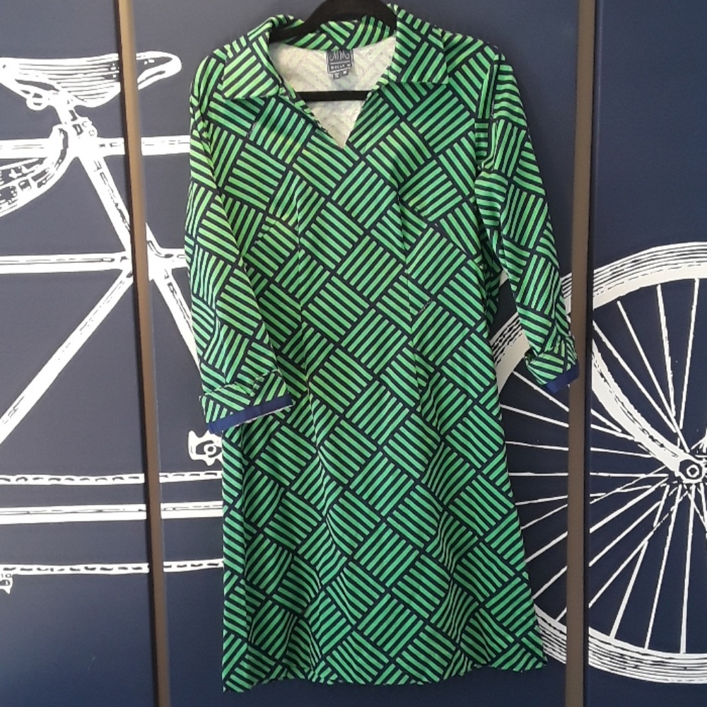 MELLY M Green and Blue Checkered Dress